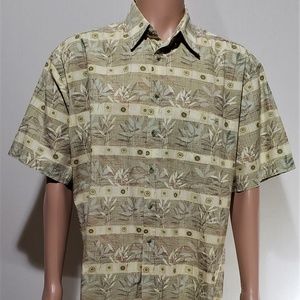 Pierre Cardin Tropical Print Button Down Shirt L